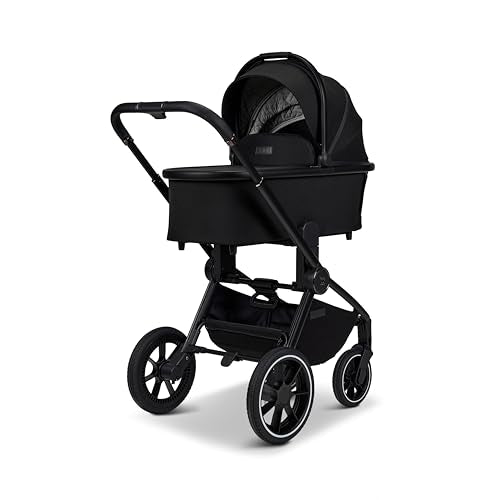 MOON RESEA+ onyx, Kombi-Kinderwagen Edition+, mit Wanne und Sportwagen Sitz, bis 22kg, Kollektion 2025