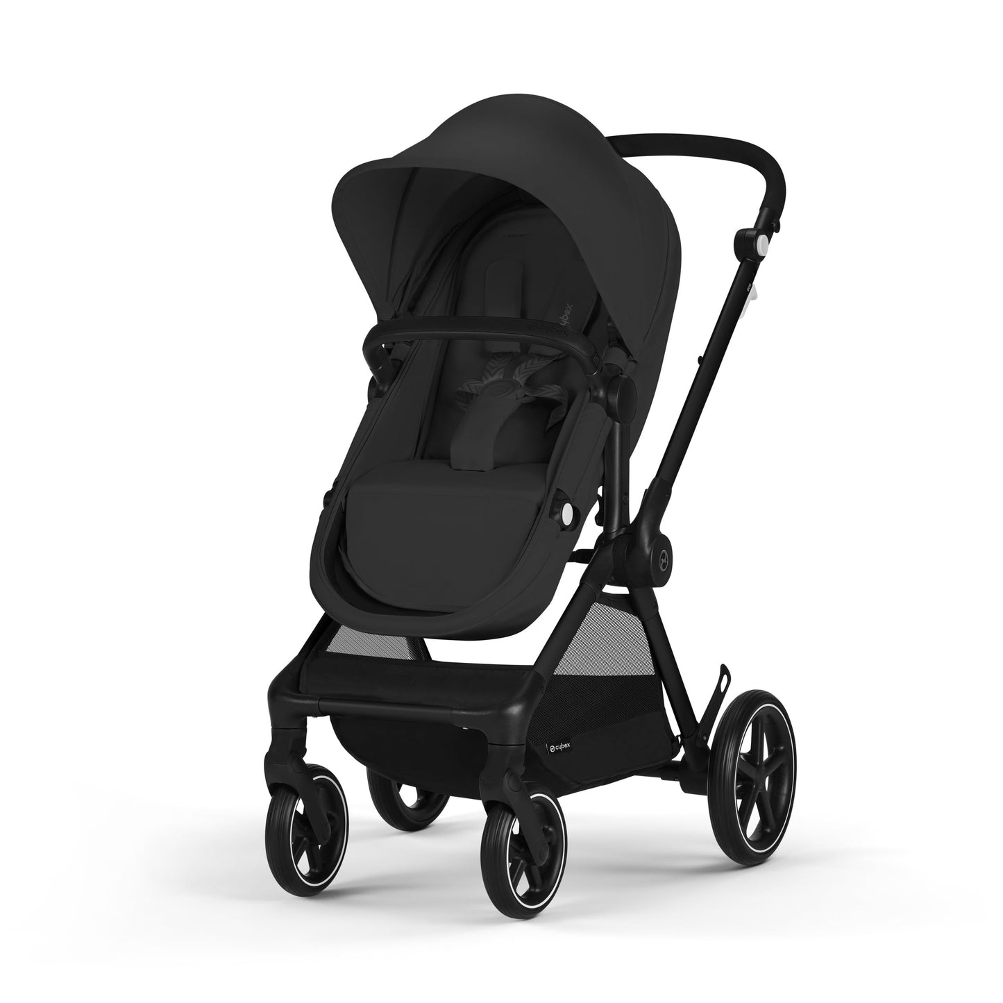 CYBEX Gold EOS 2-in-1 Kinderwagen mit Aton B2 i-Size Babyschale & Adapter – Reisesystem ab Geburt bis 22 kg, Moon Black