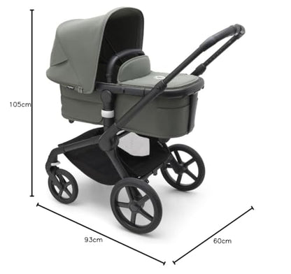 „Bugaboo Fox 5 2-in-1 Kinderwagen – Geländetauglich, Liegewanne &amp; Sitz, Ein-Hand Faltung, Schwarz/Forest Green