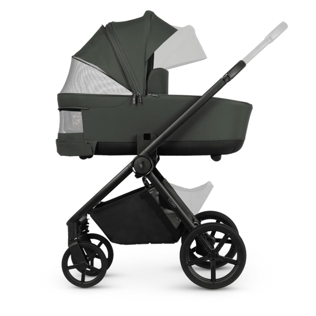 Venicci Claro 2in1 Reisesystem inklusive Kinderwagen, Maxi COSI/Cybex Adapter 8-teiliges Bundle - Forest