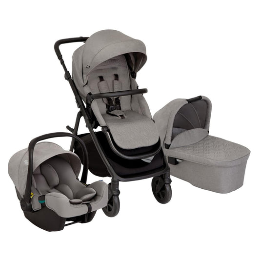 Graco Near2Me™ DLX 3-in-1 Kinderwagen – Babywanne 0-9kg, Babyschale 40-75cm, bis 22kg, Adapter &amp; Regenverdeck, Grau