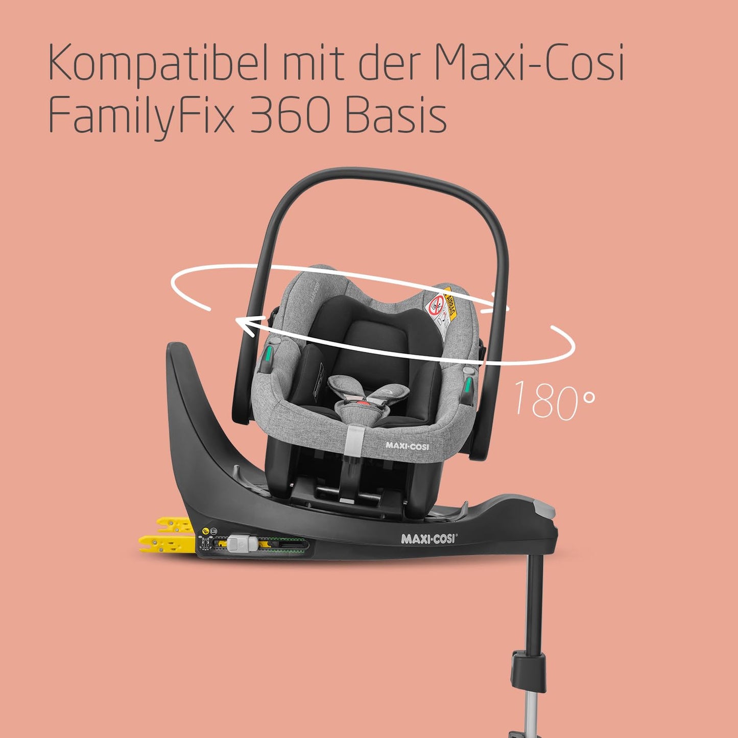 Maxi-Cosi Zelia S 3-in-1 Kinderwagen Set – inkl. CabrioFix i-Size, FamilyFix 360 Basis, 0-4J, bis 22kg, Grau/Schwarz