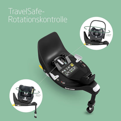 Maxi-Cosi Zelia S 3-in-1 Kinderwagen Set – inkl. CabrioFix i-Size, FamilyFix 360 Basis, 0-4J, bis 22kg, Grau/Schwarz