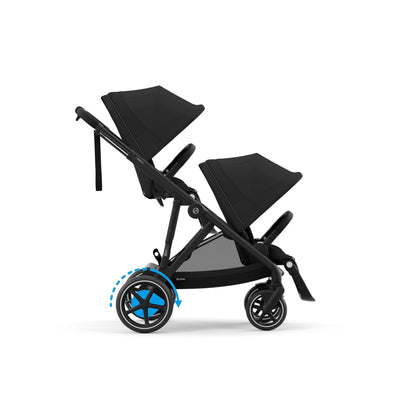 CYBEX Gold e-GAZELLE S Kinderwagen – ab Geburt bis 22kg, E-Antrieb, All-in-1-System mit 20+ Konfigurationen, Moon Black