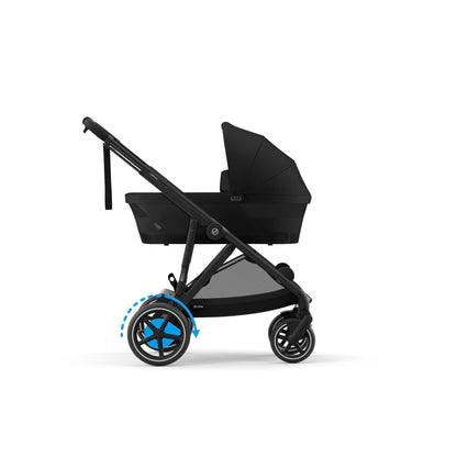 CYBEX Gold e-GAZELLE S Kinderwagen – ab Geburt bis 22kg, E-Antrieb, All-in-1-System mit 20+ Konfigurationen, Moon Black