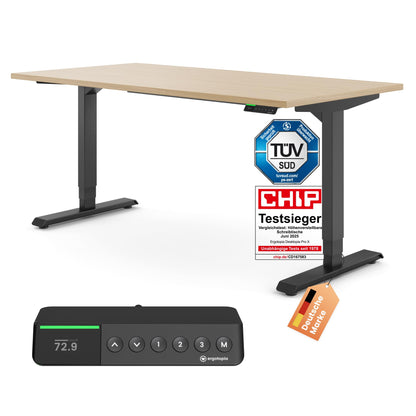Ergotopia Desktopia Pro X Elektrisch höhenverstellbarer Schreibtisch, Ergonomischer Stehtisch für Büro oder Home Office (Weiß, Gestell Weiß, 180 x 80 cm)