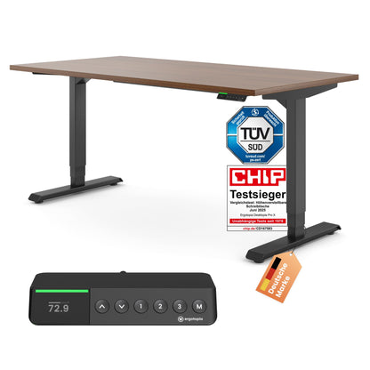 Ergotopia Desktopia Pro X Elektrisch höhenverstellbarer Schreibtisch, Ergonomischer Stehtisch für Büro oder Home Office (Weiß, Gestell Weiß, 180 x 80 cm)