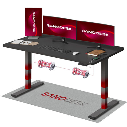 SANODESK Höhenverstellbarer Schreibtisch 120×80 cm, Dual-Motor Steh-Sitz Tisch mit 3-stufigen Beinen & USB, leises Premium-System mit Memory-Funktion und Kollisionsschutz (Weiß+Weiß)