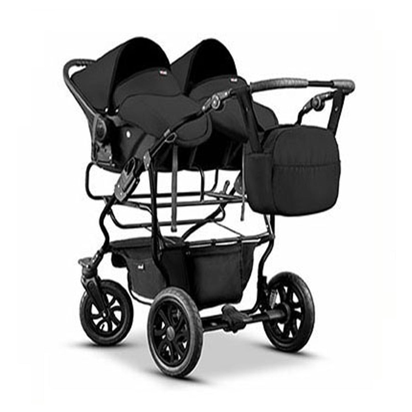 Zwillingskinderwagen 3 in 1 City Twin inkl. Autositze - 15 Teile - in 19 Farben