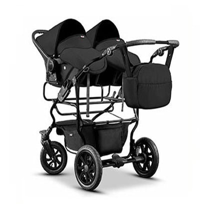 Zwillingskinderwagen 3 in 1 City Twin inkl. Autositze - 15 Teile - in 19 Farben