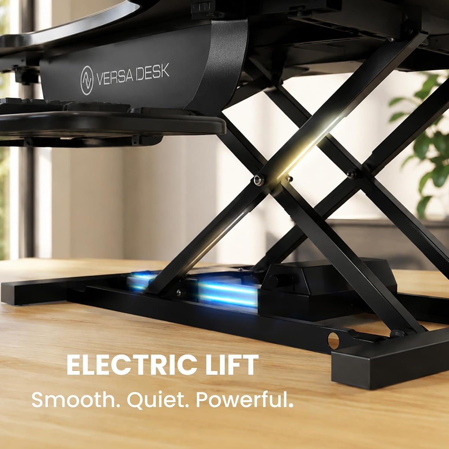 VERSADESK PowerPro Elektrischer Stehpult-Konverter, 122 cm, höhenverstellbar, Sitz-Steh-Schreibtischerhöhung für mehrere Monitore, motorisierter Desktop-Arbeitsplatz mit breiter Tastaturablage