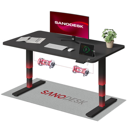 SANODESK Höhenverstellbarer Schreibtisch 120×80 cm, Dual-Motor Steh-Sitz Tisch mit 3-stufigen Beinen & USB, leises Premium-System mit Memory-Funktion und Kollisionsschutz (Weiß+Weiß)