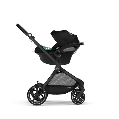 CYBEX Gold EOS 2-in-1 Kinderwagen mit Aton B2 i-Size Babyschale &amp; Adapter – Reisesystem ab Geburt bis 22 kg, Moon Black