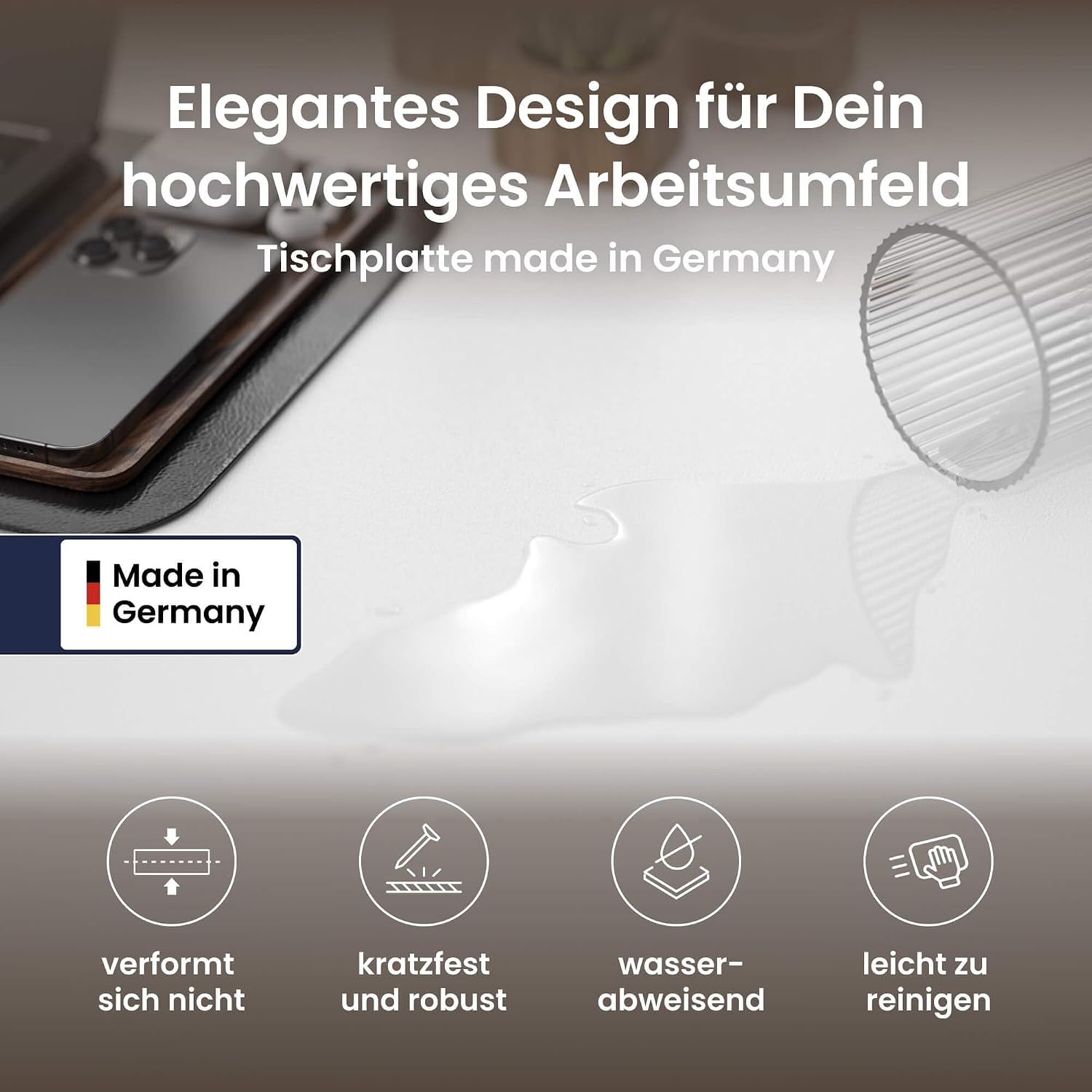 Ergotopia Desktopia Pro X Elektrisch höhenverstellbarer Schreibtisch, Ergonomischer Stehtisch für Büro oder Home Office (Weiß, Gestell Weiß, 180 x 80 cm)