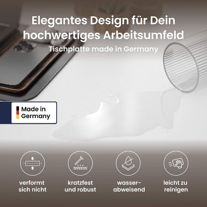 Ergotopia Desktopia Pro X Elektrisch höhenverstellbarer Schreibtisch, Ergonomischer Stehtisch für Büro oder Home Office (Weiß, Gestell Weiß, 180 x 80 cm)