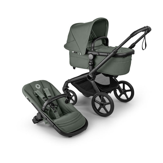 Bugaboo Fox 5 Renew 2-in-1 Kinderwagen, All-Terrain mit Liegewanne, ausziehbarem Sitz &amp; Ein-Hand-Faltung, Schwarz/Forest Green