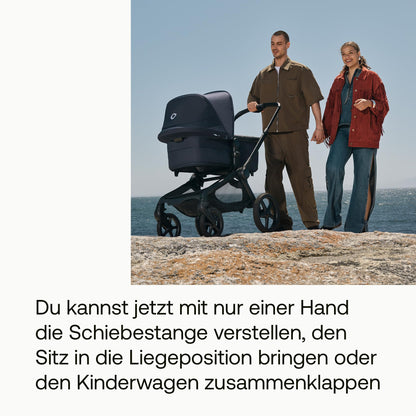 Bugaboo Fox 5 Renew 2-in-1 Kinderwagen, All-Terrain mit Liegewanne, ausziehbarem Sitz &amp; Ein-Hand-Faltung, Schwarz/Forest Green