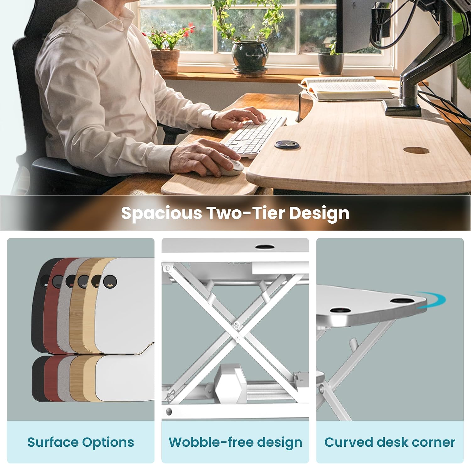VERSADESK® PowerPro Stehtisch-Konverter, 91,4 x 61 cm, elektrisch, höhenverstellbar, Sitz-zu-Steh-Schreibtischerhöhung mit Tastaturablage und USB-Hub, ergonomischer Arbeitsplatz für Zuhause und Büro,