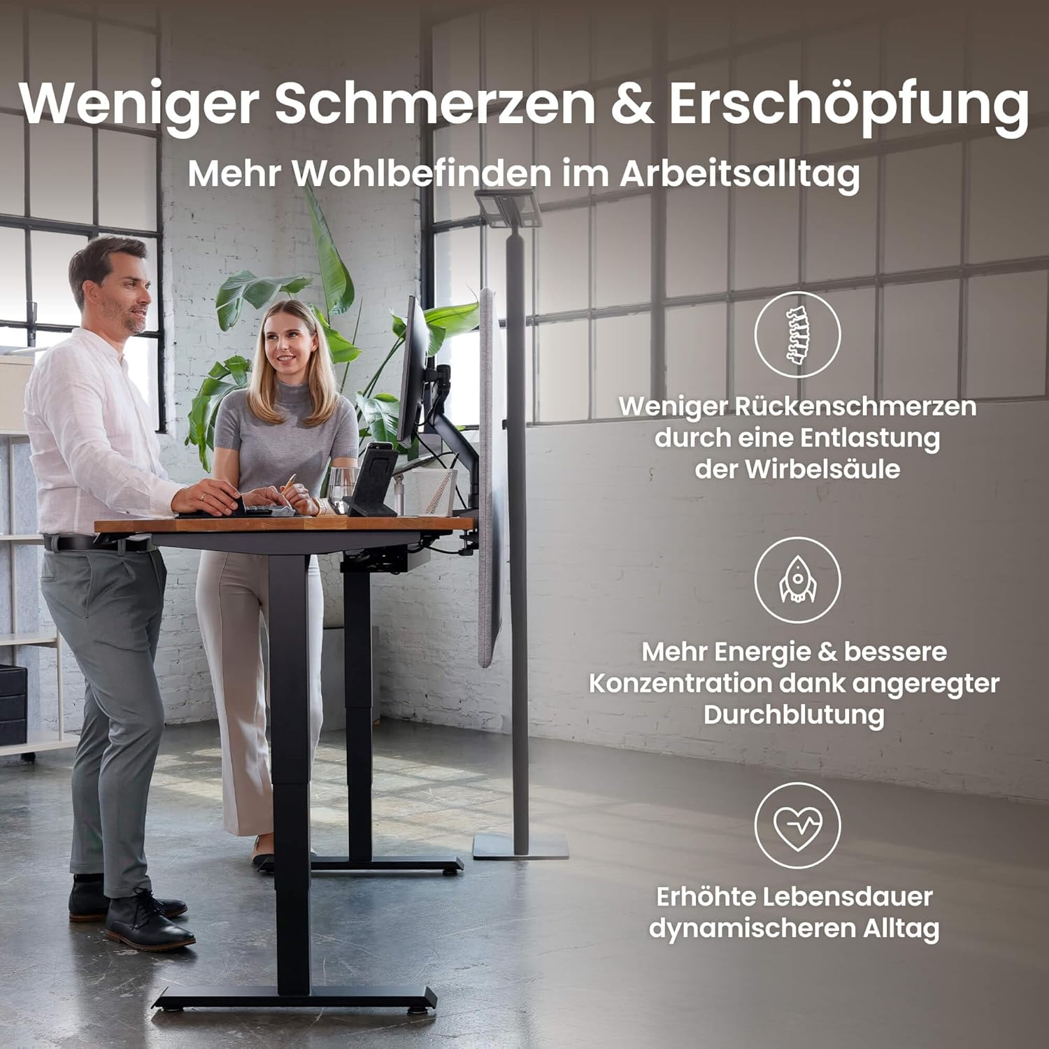 Ergotopia Desktopia Pro X Elektrisch höhenverstellbarer Schreibtisch, Ergonomischer Stehtisch für Büro oder Home Office (Weiß, Gestell Weiß, 180 x 80 cm)