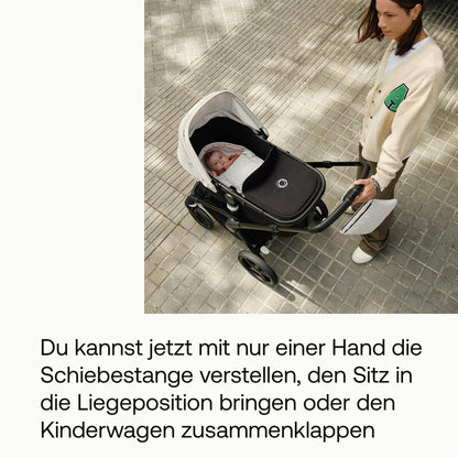 „Bugaboo Fox 5 2-in-1 Kinderwagen – Geländetauglich, Liegewanne &amp; Sitz, Ein-Hand Faltung, Schwarz/Forest Green