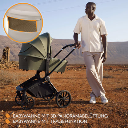 LIONELO MIKA PLUS 3-in-1 Buggy 0-48M – Babywagen 22kg, Kindersitz 9kg, Babytrage 13kg, verstellbare Lehne, Dämpfung, 360° Räder