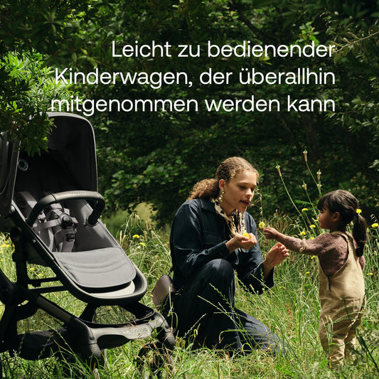 Bugaboo Fox 5 Renew 2-in-1 Kinderwagen, All-Terrain mit Liegewanne, ausziehbarem Sitz &amp; Ein-Hand-Faltung, Schwarz/Forest Green