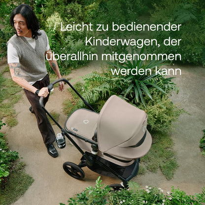 „Bugaboo Fox 5 2-in-1 Kinderwagen – Geländetauglich, Liegewanne &amp; Sitz, Ein-Hand Faltung, Schwarz/Forest Green